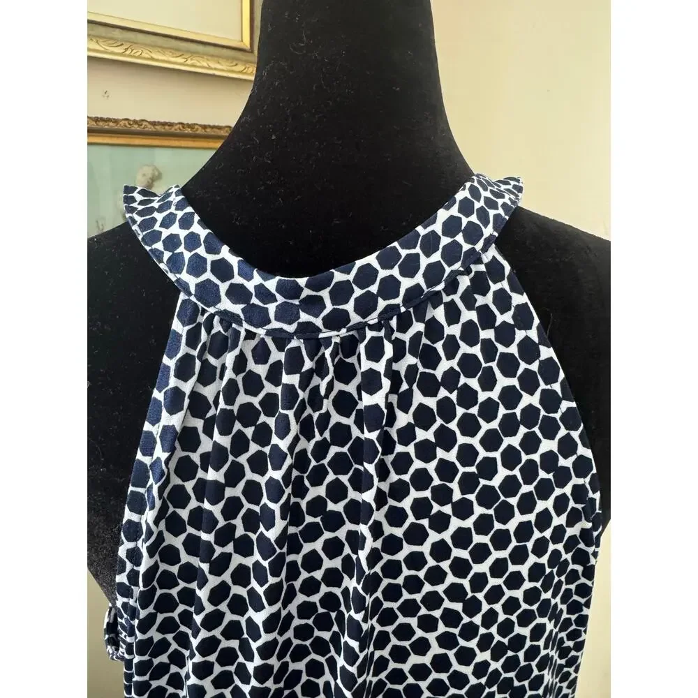 Banana Republic Navy White Print Sleeveless Dress Women’s Small - Picture 11 of 12